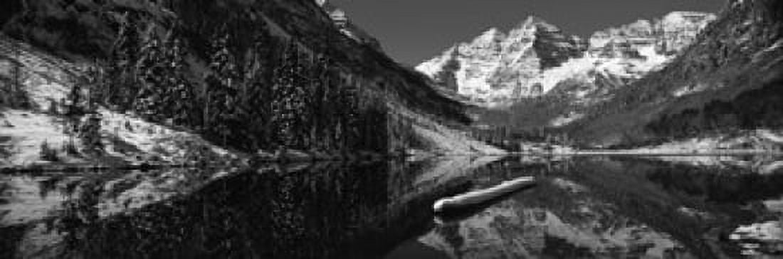 Reflection of a mountain in a lake Maroon Bells Aspen Pitkin County Colorado USA Canvas Art - Panoramic Images (36 x 12)