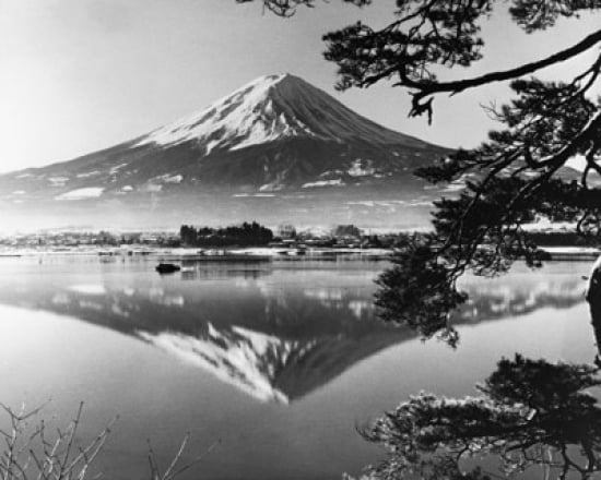Reflection of a mountain peak in a lake Mount Fuji Japan Canvas Art - (24 x 36)
