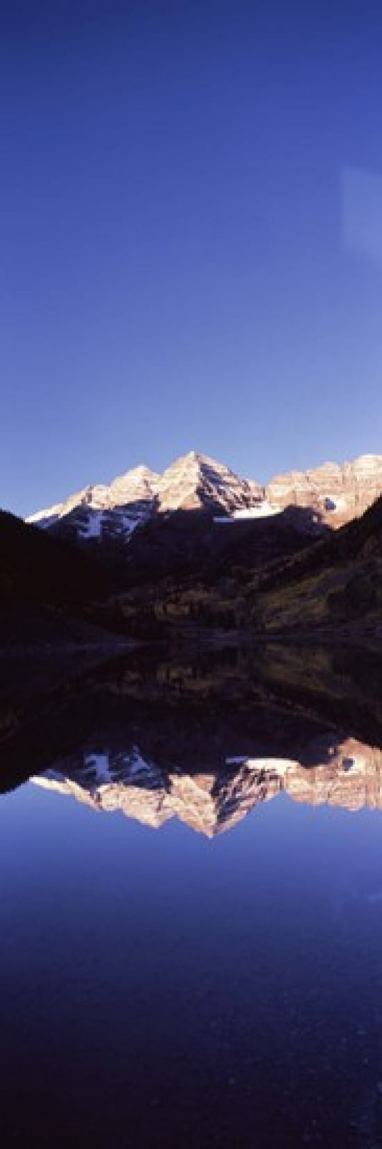 Reflection of a mountain range in a lake Maroon Bells Aspen Pitkin County Colorado USA Canvas Art - Panoramic Images (36 x 12)