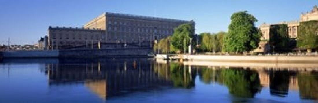 Reflection of a palace in water Royal Palace Stockholm Sweden Canvas Art - Panoramic Images (18 x 6)