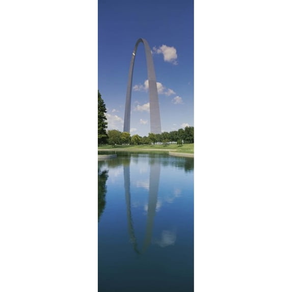 Reflection of an arch structure in a river Gateway Arch St. Louis Missouri USA Poster Print (18 x 6)
