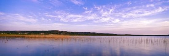 Reflection of clouds in a lake Elephant Butte Lake New Mexico USA Canvas Art - Panoramic Images (36 x 12)