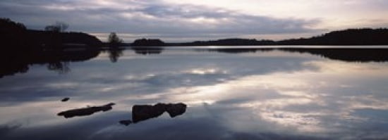 Reflection of clouds in a lake Loch Raven Reservoir Lutherville-Timonium Baltimore County Maryland USA Canvas Art - Panoramic Images (36 x 13)