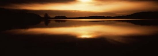 Reflection of clouds in a lake Loch Raven Reservoir Lutherville-Timonium Baltimore County Maryland USA Canvas Art - Panoramic Images (36 x 13)