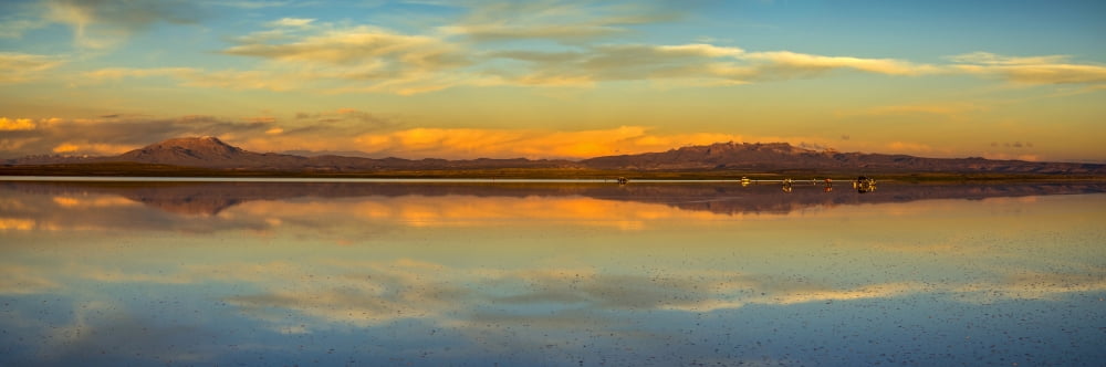 Reflection of clouds in a lake Salar de Uyuni Altiplano Bolivia Canvas Art - Panoramic Images (27 x 9)