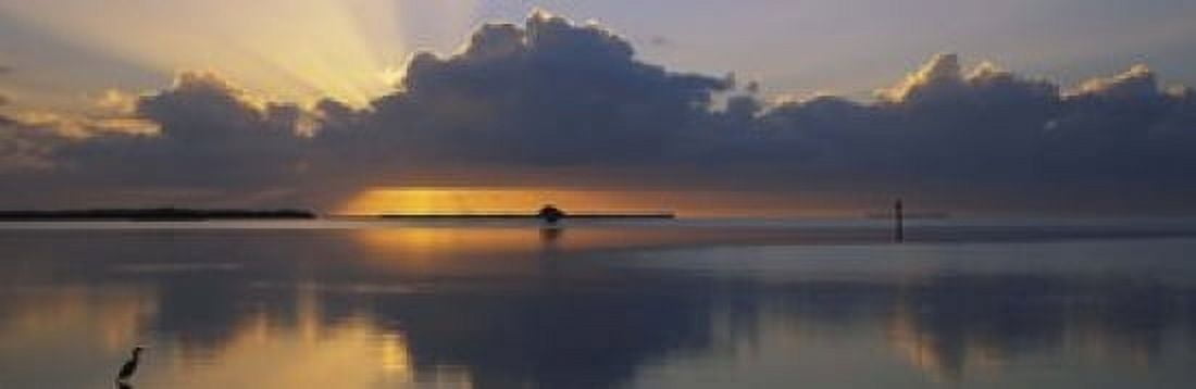 Reflection of clouds in the sea Everglades National Park near Miami Florida USA Canvas Art - Panoramic Images (18 x 6)
