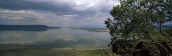Reflection of clouds in water Lake Nakuru Great Rift Valley Lake Nakuru National Park Kenya Canvas Art - Panoramic Images (36 x 12)