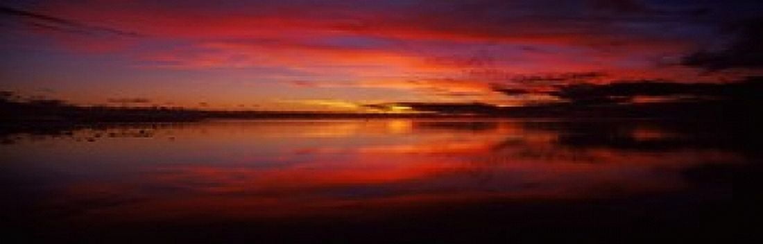 Reflection of clouds in water Rarotonga Cook Islands New Zealand Canvas Art - Panoramic Images (18 x 6)