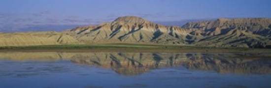 Reflection of hills in a lake Cayirhan Turkey Canvas Art - Panoramic Images (36 x 12)