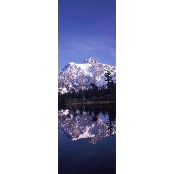 Reflection of mountains in a lake Mt Shuksan Picture Lake North Cascades National Park Washington State USA Canvas Art - Panoramic Images (36 x 12)