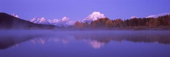 Reflection of mountains in a river Oxbow Bend Snake River Grand Teton National Park Teton County Wyoming USA Canvas Art - Panoramic Images (36 x 12)