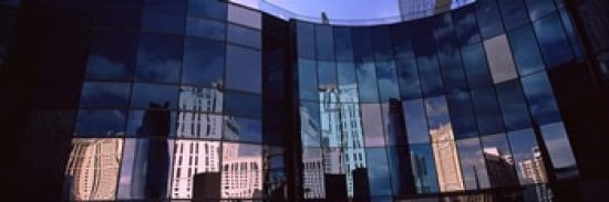 Reflection of skyscrapers in the glasses of a building Citycenter The Strip Las Vegas Nevada USA Canvas Art - Panoramic Images (36 x 12)