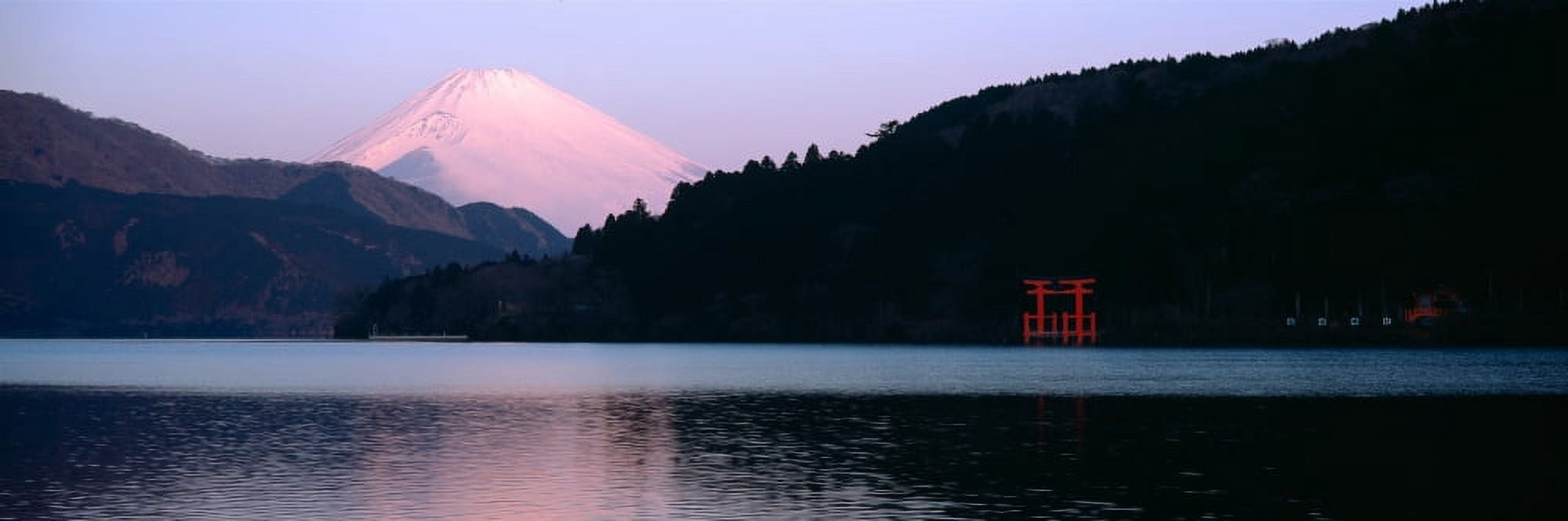 Reflection of snowcapped mountains in a lake Lake Ashinoko Mt Fuji Hakone Kanagawa Prefecture Japan Canvas Art - Panoramic Images (27 x 9)