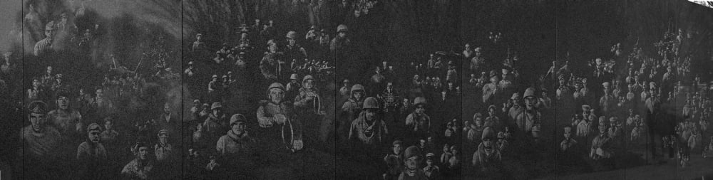 Reflection of soldiers statues on a wall at Korean War Memorial The Mall Washington DC USA Canvas Art - Panoramic Images (36 x 12)