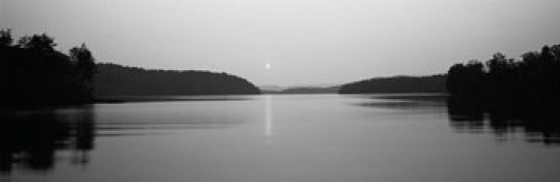 Reflection of sun in a lake Lake Chatuge Western Mountains North Carolina USA Canvas Art - Panoramic Images (36 x 12)