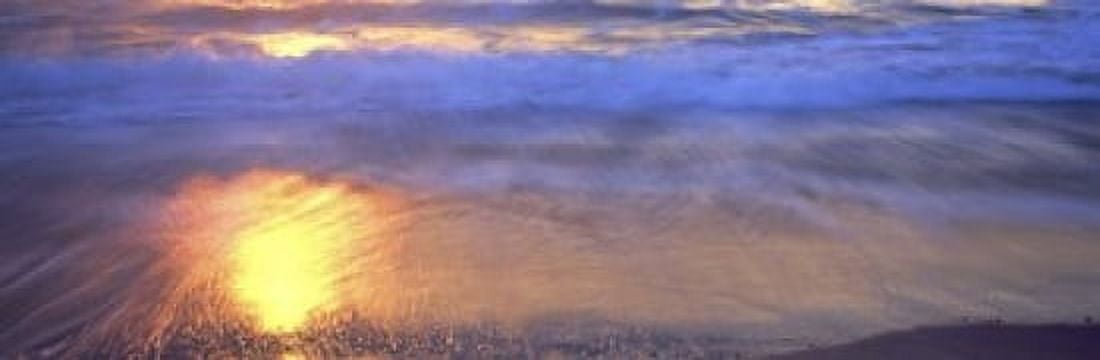 Reflection of sun in water on the beach La Jolla California USA Canvas Art - Panoramic Images (18 x 6)