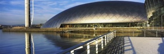 Reflection of the Glasgow Science Centre in River Clyde Glasgow Scotland Canvas Art - Panoramic Images (36 x 12)