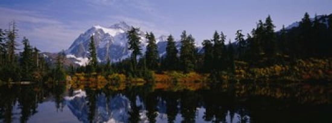 Reflection of trees and mountains in a lake Mount Shuksan North Cascades National Park Washington State USA Canvas Art - Panoramic Images (15 x 6)