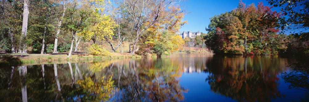 Reflection of trees in a lake Biltmore Estate Asheville North Carolina USA Canvas Art - Panoramic Images (12 x 36)
