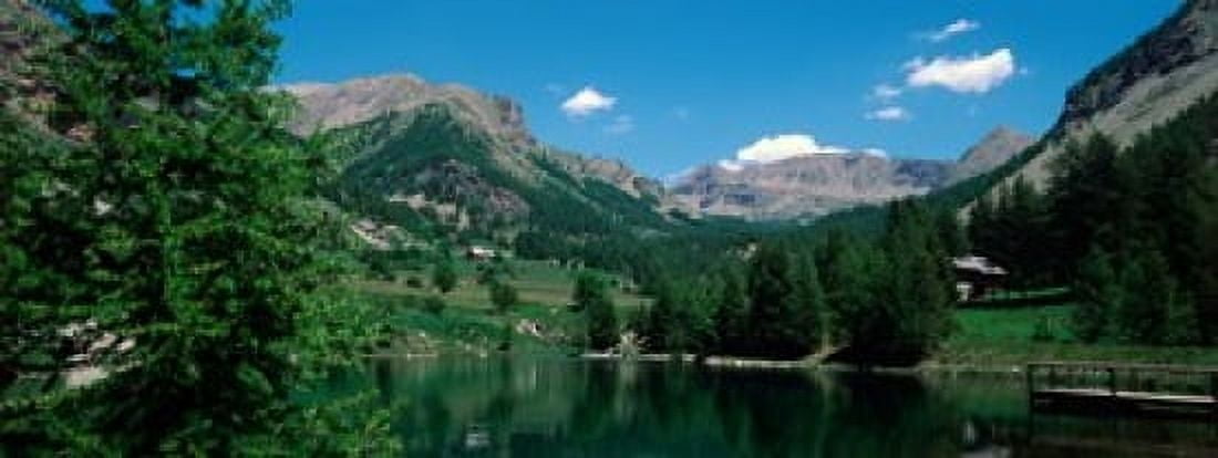 Reflection of trees in a lake Estenc Valley French Riviera France Canvas Art - Panoramic Images (30 x 12)