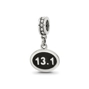 Reflections 925 Sterling Silver Black Enameled Half Marathon Dangle Charm