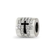 Reflections 925 Sterling Silver Reflections Crystals Faith Cross Bead 8 x 9 mm
