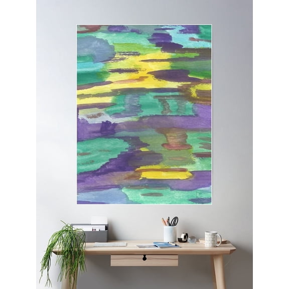 Reflections Abstract Poster Wall Art, Modern Wall Decor For Living Room Bedroom, 8x12 UNFRAMED