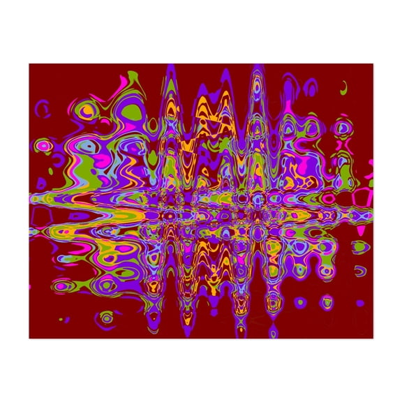 Reflections - Digital Art Psychedelic Abstract Surrealism Modern Art Geometric Pop Art Pattern Unframed Wall Art Print 6 x 8 inches