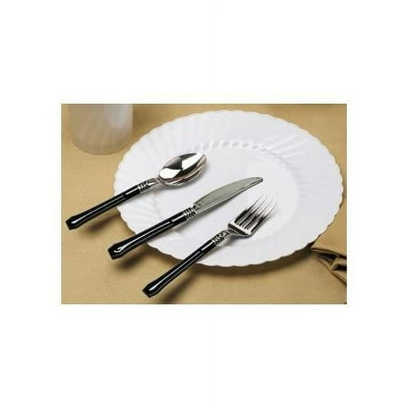 Reflections Duet Elegant Plastic Forks w/Black Handle 20 Per Pack