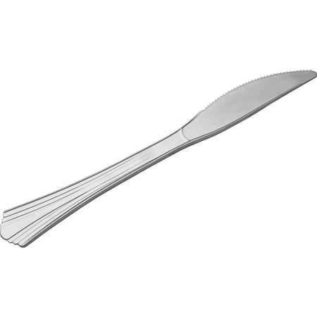 Reflections Heavyweight Plastic Utensils, Knife, Silver, 7 1/2", 40/pack | Bundle of 5 Packs