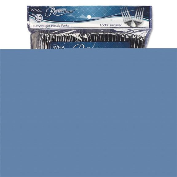 Reflections Heavyweight Plastic Utensils, Silver - Pack of 40 - 8 Count