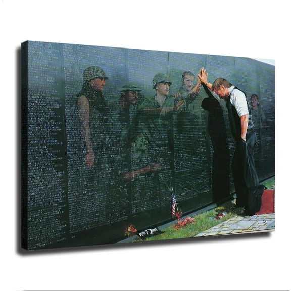 Reflections on Lee Tate Pictures Vietnam Veterans Memorial Poster Canvas Print Wall Art Modern Bedroom Room Aesthetics Decoration Boys Women Gift Unframed and Framed (12x18inch-No Framed)