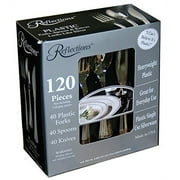 Reflections "Looks Like Silver" Plastic Silverware 120-Piece Set 40 Plastic Forks, 40 Spoons, 40 Knives