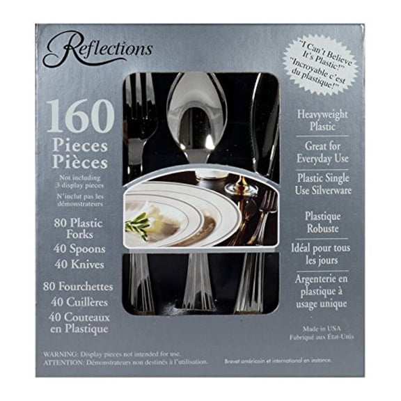 Reflections Plastic Cutlery, Silver, 160-count