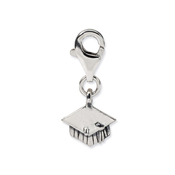 Reflections Sterling Silver Graduation Cap Click-on / Lobster Clasp for Bead / Charm Bracelets