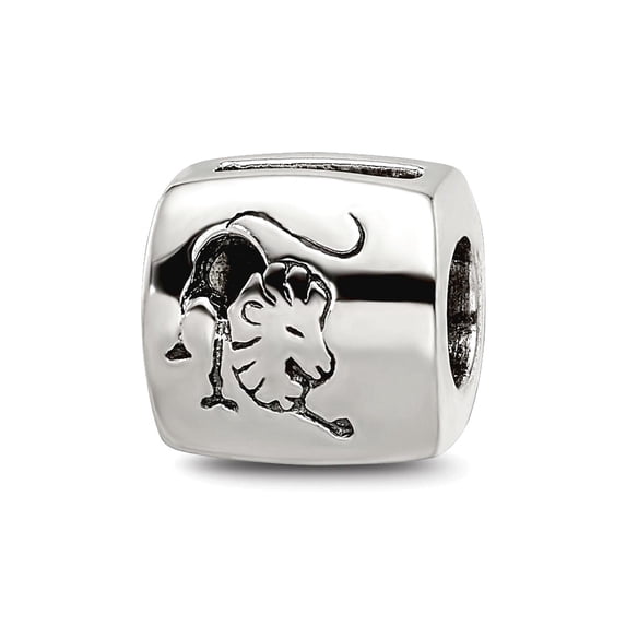 925 Sterling Silver Polished Reflections Leo Zodiac Oxidized Bead Charm 8.18x8.18mm Wide Pendant Necklace for Women