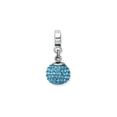 thumbnail image 1 of 925 Sterling Silver Polished Reflections March Crystal Ball Dangle Bead Charm 20.91x3.64mm Wide Pendant Necklace for Wom, 1 of 4