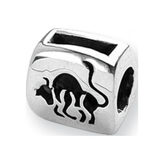 925 Sterling Silver Polished Reflections Taurus Zodiac Oxidized Bead Charm 8.18x8.18mm Wide Pendant Necklace for Women