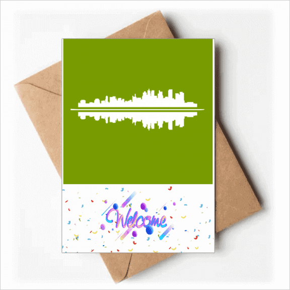 Reflections Urban Landscape Architectural Signs Welcome Back Greeting Cards Envelopes Blank