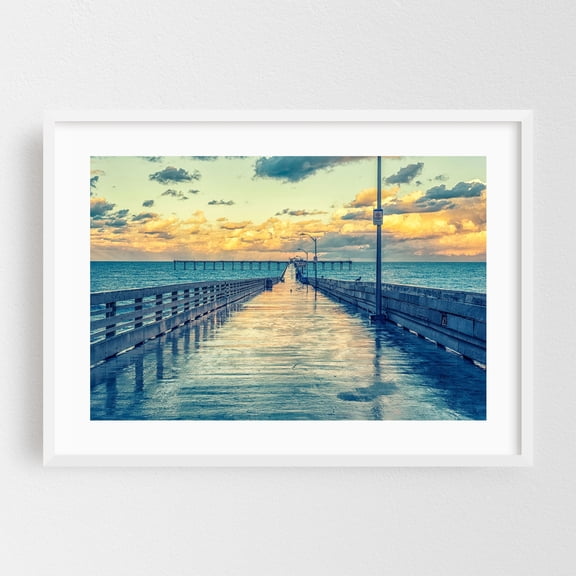 Reflections at Dawn - San Diego California Photography White Framed Wall Art Print 24 x 36 inches