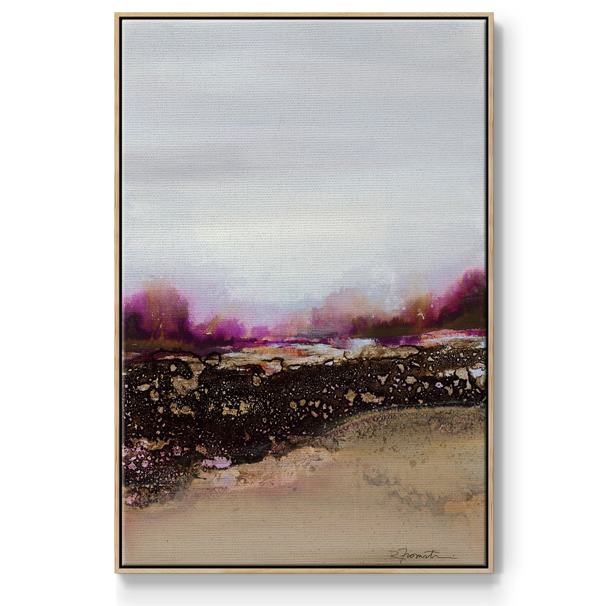 Reflections of My Mind Framed Premium Gallery Wrapped Canvas - Ready to Hang - 17 x 25 - Natural Wood Floating Frame