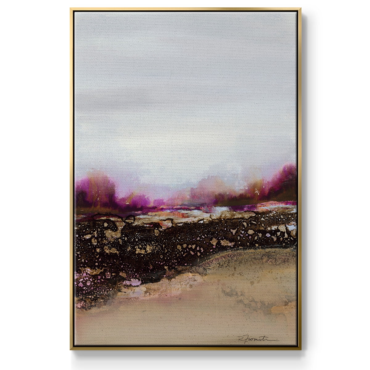 Reflections of My Mind Framed Premium Gallery Wrapped Canvas - Ready to Hang - 25 x 37 - Gold Floating Frame