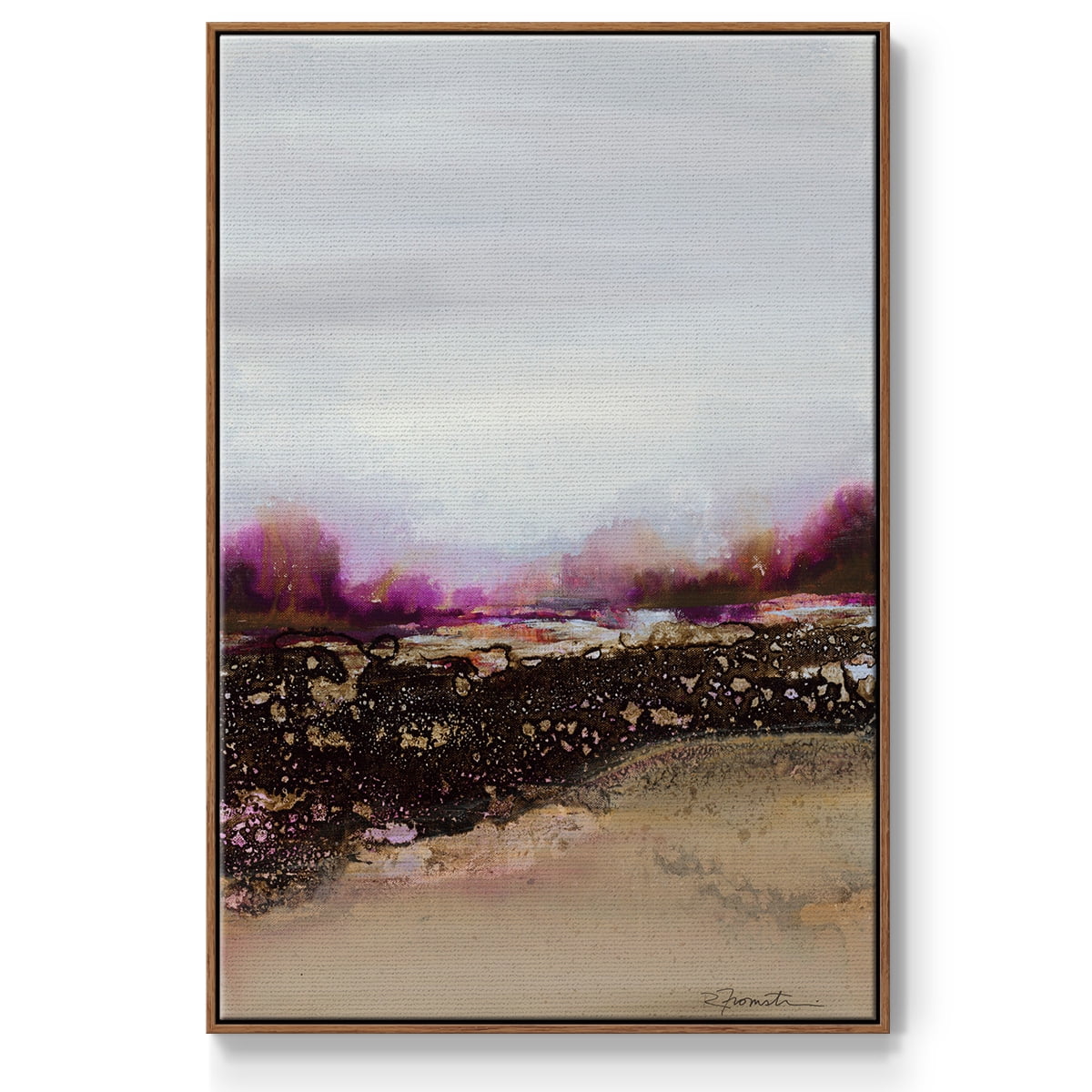 Reflections of My Mind Framed Premium Gallery Wrapped Canvas - Ready to Hang - 25 x 37 - Walnut Floating Frame