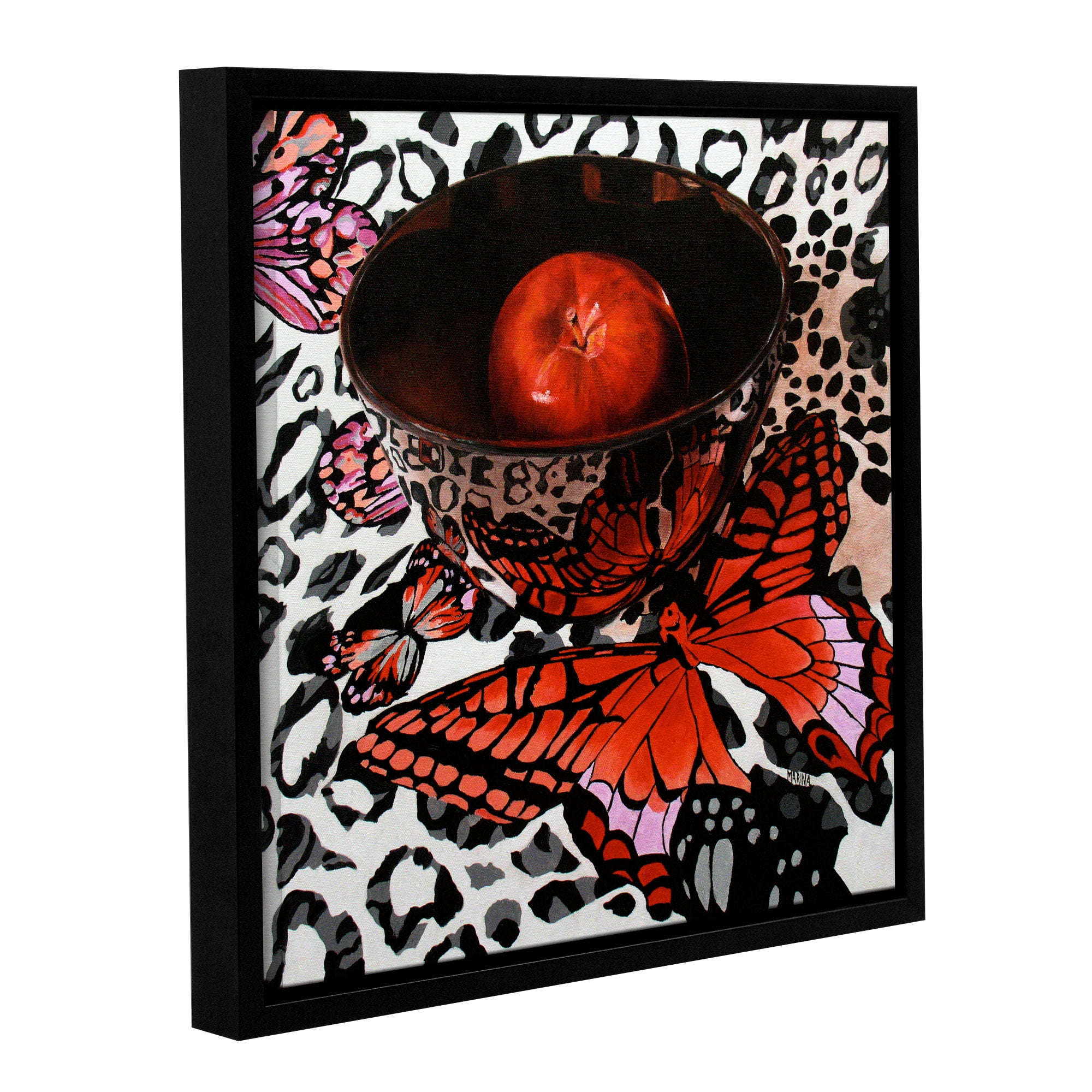 Reflections-of-a-red-Butterfly Gallery Wrapped Floater-framed Canvas by Marina Petro