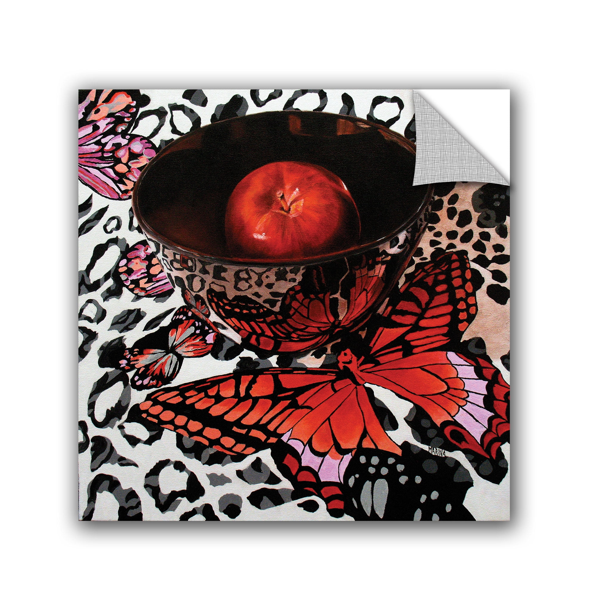 Reflections-of-a-red-Butterfly Removable Wall Art Mural by Marina Petro