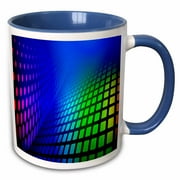Reflections of light in rainbow neon colors background art 11oz Two-Tone Blue Mug mug-99580-6