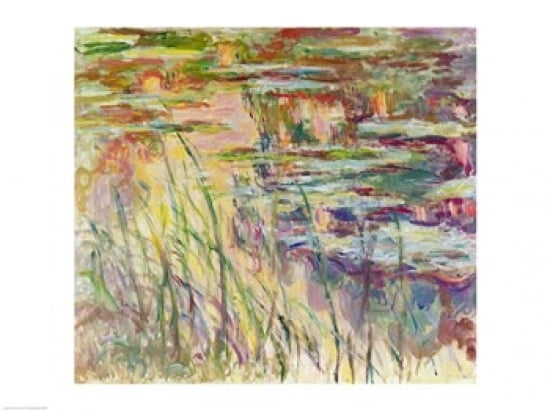 Reflections on the Water 1917 Canvas Art - Claude Monet (36 x 24)