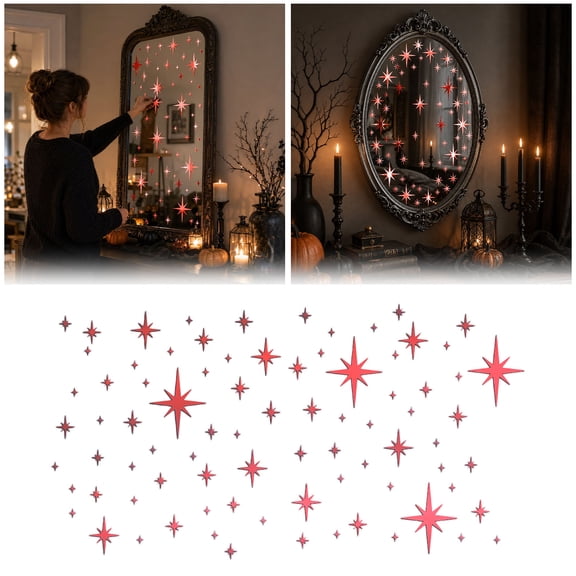 Reflective 82PCS Acrylic Star Wall Decals Removable 3D Sticker Art Versatile Home Decor for Bedroom Living Room Ceiling