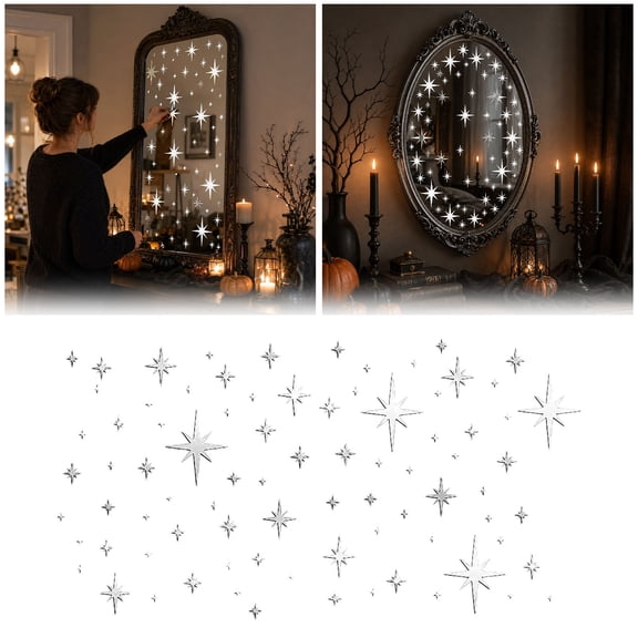Reflective 82PCS Acrylic Star Wall Decals Removable 3D Sticker Art Versatile Home Decor for Bedroom Living Room Ceiling