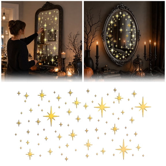 Reflective 82PCS Acrylic Star Wall Decals Removable 3D Sticker Art Versatile Home Decor for Bedroom Living Room Ceiling